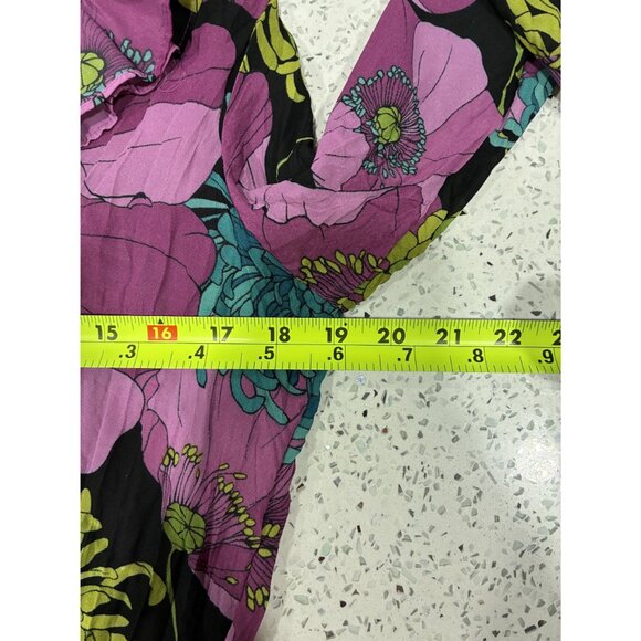 Sunny Leigh Peony Floral Print Blouse Pink Long Sleeve Lightweight Flowy Design - Picture 8 of 8